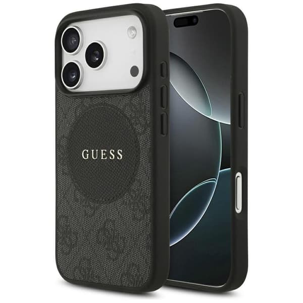 Guess telefontaske til iPhone 17 Pro MagSafe 4G Circle Classic Logo - Sort Svart