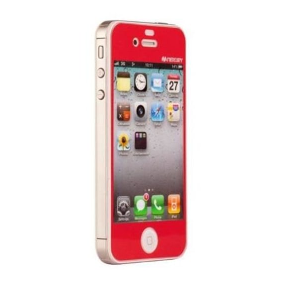 GOOSPERY Farve antireflekterende skærmbeskytter til iPhone 4S - 4 (Rød Red