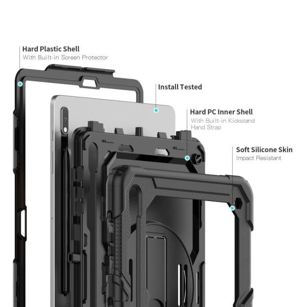 Tech-Protect Galaxy Tab S7 Plus/S8 Plus/S7 FE Skal - Svart