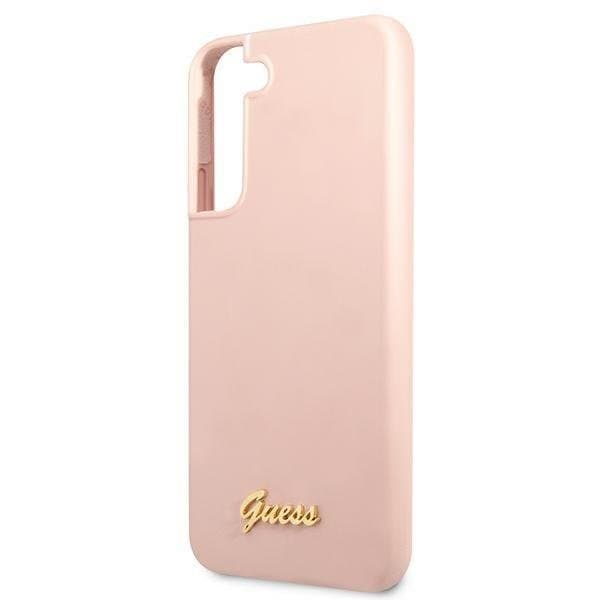 Guess Silicone Script Metal Logo Skal Galaxy S22 Plus - Rosa Rosa