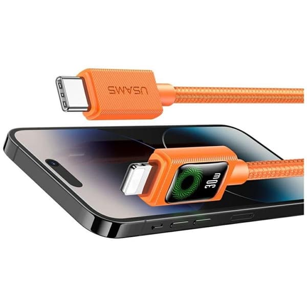 USAMS USB-C till Lightning 30W Kabel 1.2m SJ774 - Orange Orange