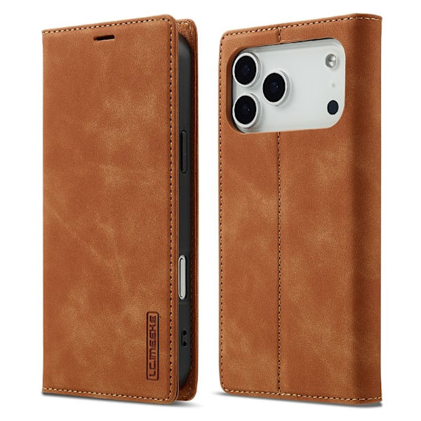 LC.IMEEKE iPhone 17 Pro Plånboksfodral Konstläder- Brun