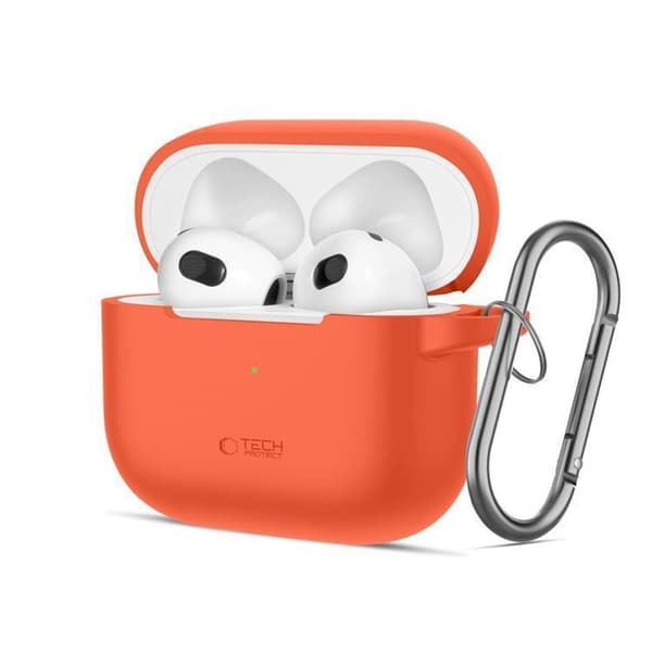 Tech-Protect Apple Airpods 3 Skal Silikon Hook - Neon Orange Orange