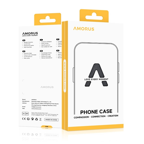 AMORUS Mobilskal till iPhone 17 Pro Max Shockproof - GlitterVit Vit