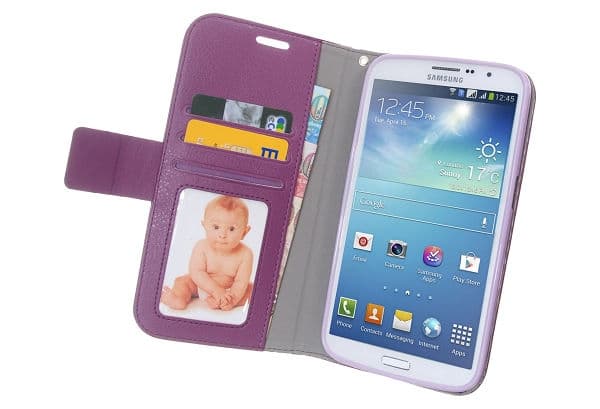 Præget pungetui til Samsung Galaxy Mega 5.8 i9150 (Lilla Lila