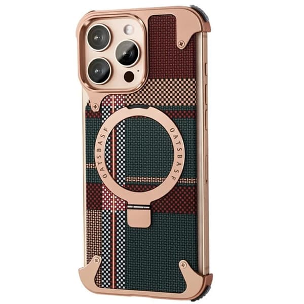 Mobilskal till iPhone 16 Pro Max Magsafe Aramid Fiber Kickstand - Guld Guld