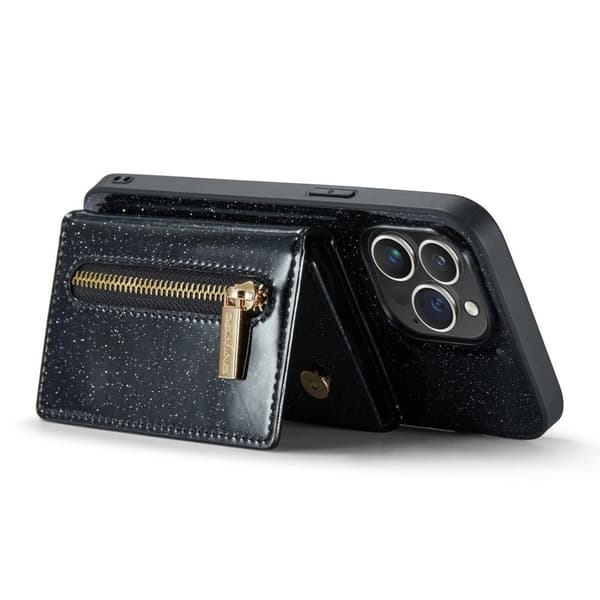 DG.MING M3 Series 2-in-1 Plånboksfodral i Konstläder för iPhone 14 Pro Max Svart