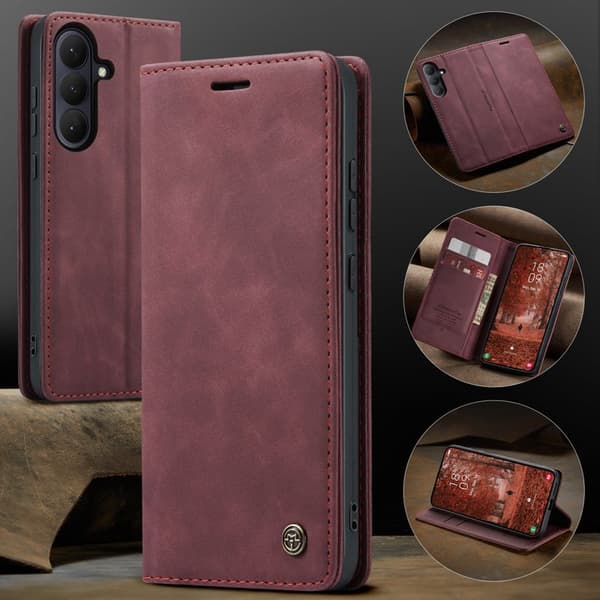 CaseMe Plånboksfodral för Samsung Galaxy S26 Plus Konstläder Ställ - Röd