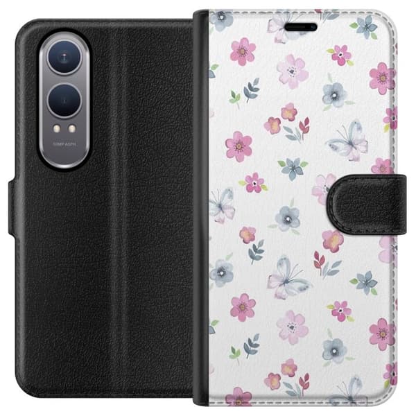 OnePlus Nord CE4 Lite tegnebog med blomster og sommerfugle