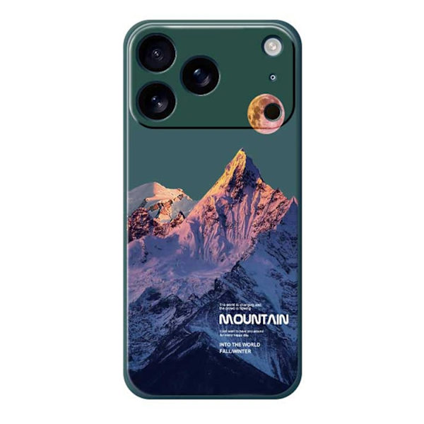 Mobilskal till iPhone 17 Pro Blue Snow Mountain Pattern TPU - Grön Grön