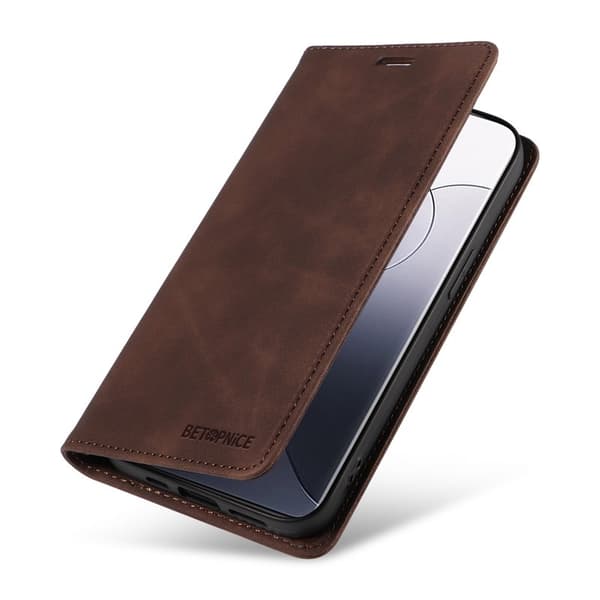 BETOPNICE 003 för Xiaomi 14 Pro Plånboksfodral Konstläder - Brun
