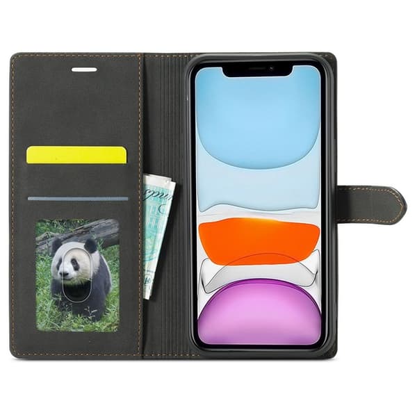 FORWENW iPhone 13 Pro Plånboksfodral Konstläder - Svart