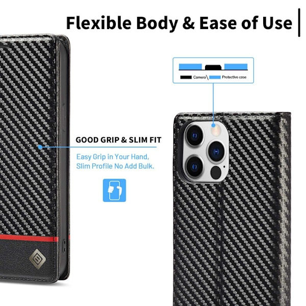 LC.IMEEKE iPhone 14 Pro Max Plånboksfodral Konstläder - Vit