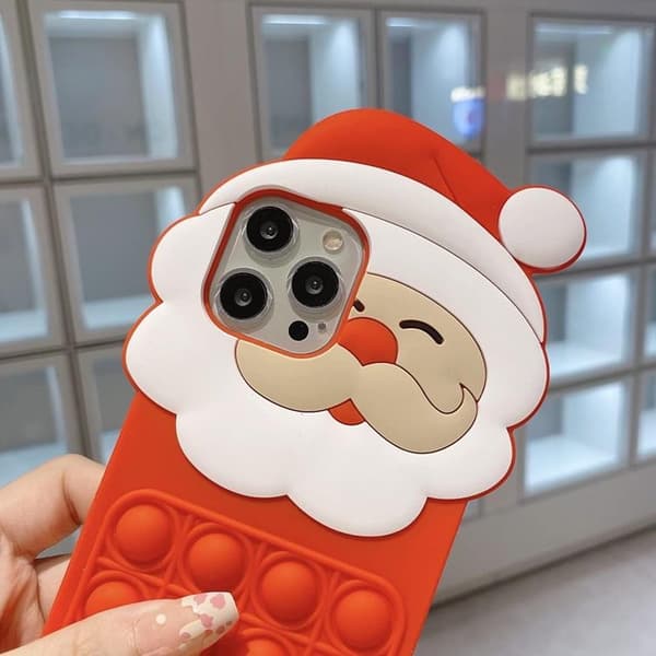 Mobilskal till iPhone 11 Pro Max Silikon Santa Claus Pop It - Röd Röd