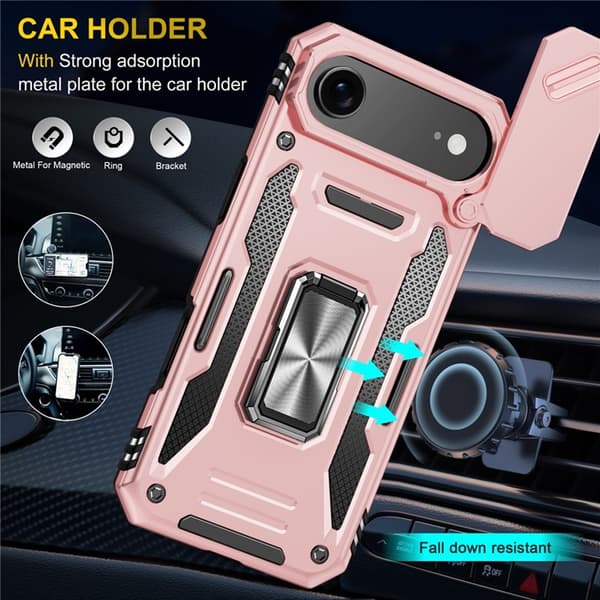Mobilskal till iPhone Air Kickstand Lens Lid - Roséguld Roséguld