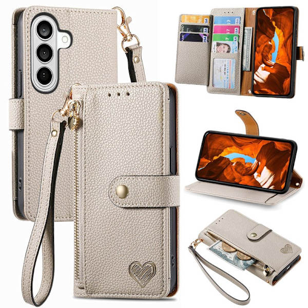 Plånboksfodral för Samsung Galaxy S26 Plus RFID Blocking - Beige