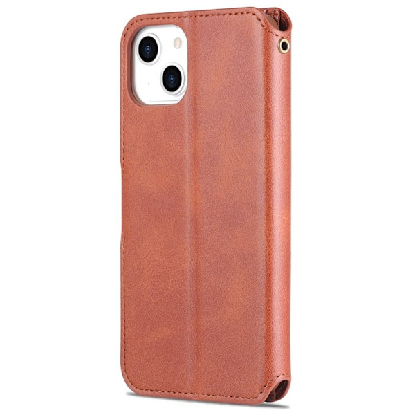 AZNS iPhone 13 Plånboksfodral Konstläder - Brun