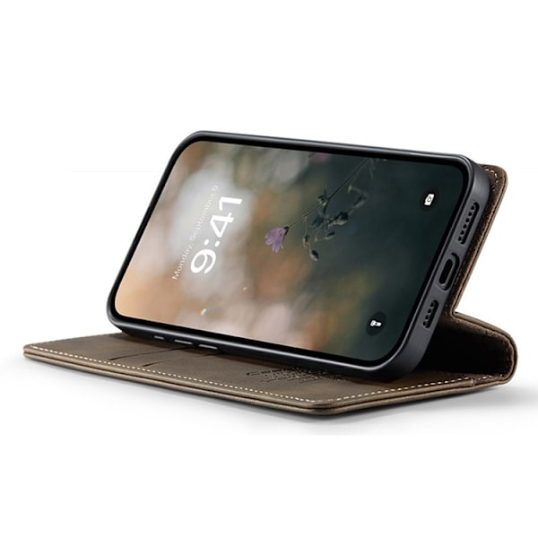 Caseme iPhone 16e Plånboksfodral RFID Blocking - Coffee Brun