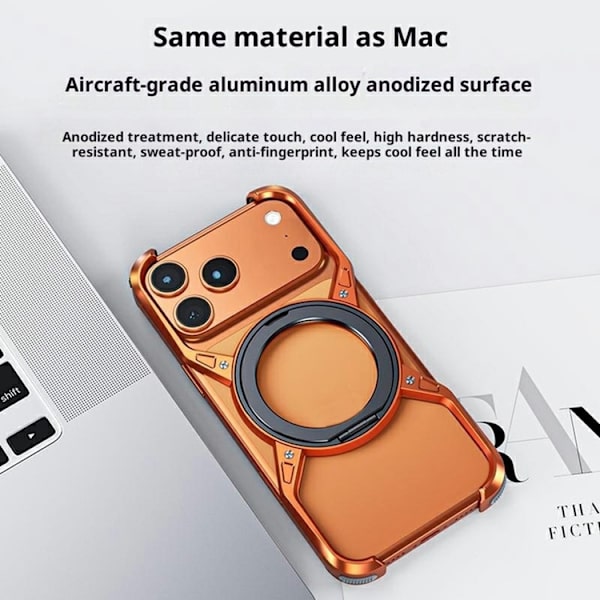 Mobilskal till iPhone 17 Pro Max Bumper Frameless Kickstand - Silver Silver