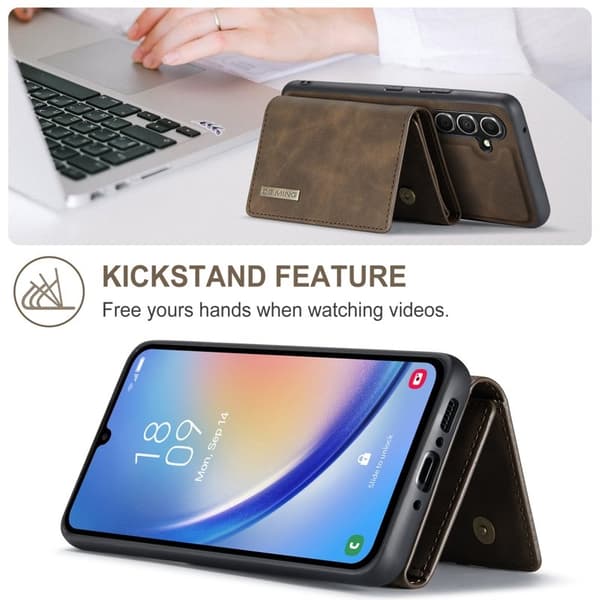 DG.MING Samsung Galaxy A34 5G Konstläder Plånboksfodral Brun