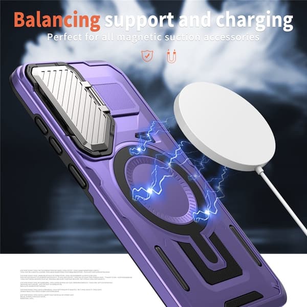 Mobilskal till Galaxy S25/S24 MagSafe Kickstand - Lila Lila