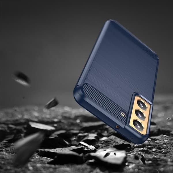 Galaxy S23 Plus Skal Carbon Silicone Fleksibel - Blå Blå