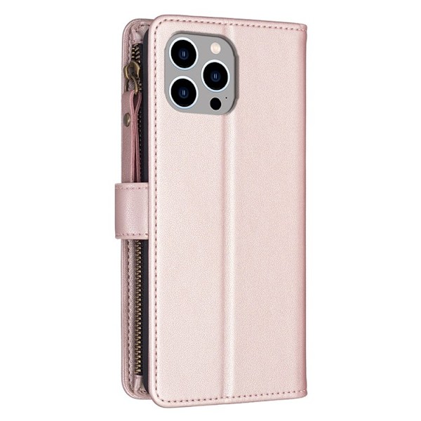 iPhone 15 Pro Max Plånboksfodral Zipper Flip - Rosa Guld Roséguld