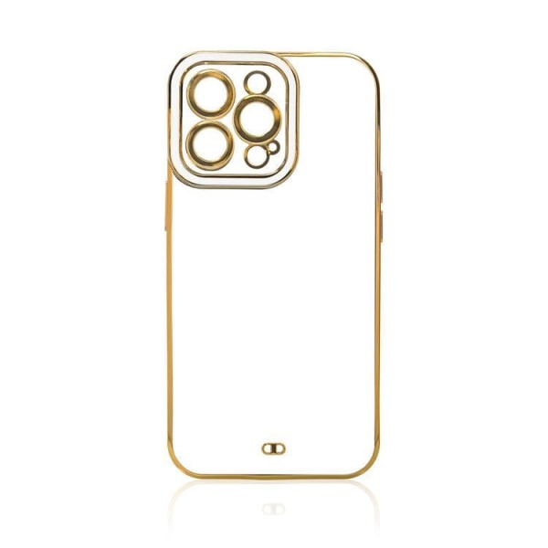 Galaxy A13 5G Cover Fashion Gold Frame Gel - valkoinen