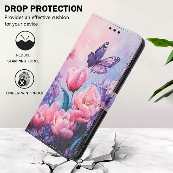 Plånboksfodral för Samsung Galaxy S26 Plus Mönstertryck Konstläder - Rosa