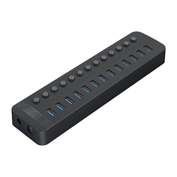 Orico Hub 13xUSB-A 3.0 med strømafbryder - sort Svart
