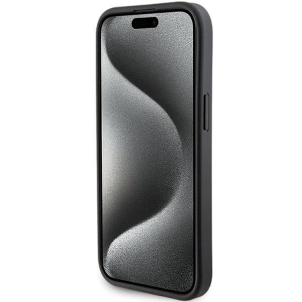 Guess Mobilskal till iPhone 15 Grip Stand Triangle Strass - Svart Svart