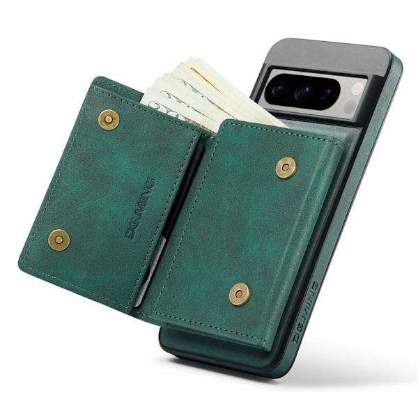 DG.MING M6 Series Konstläder Plånboksfodral för Google Pixel 8 Pro - Grön