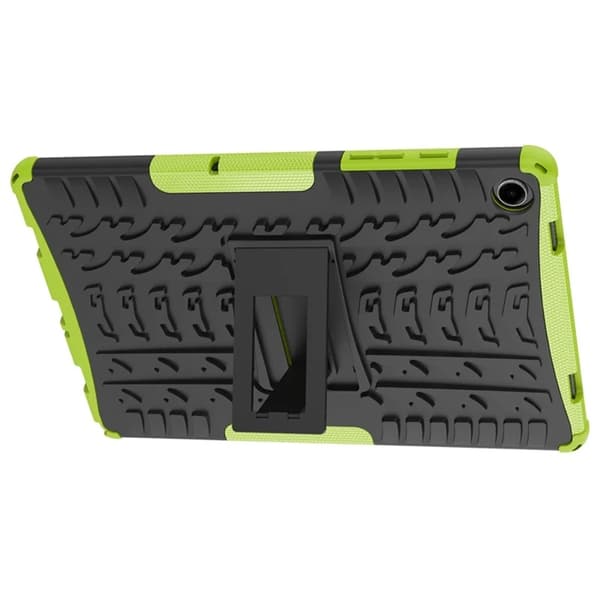 Mobilskal till Galaxy Tab A9 Plus Tire Texture med Kickstand - Grön Grön