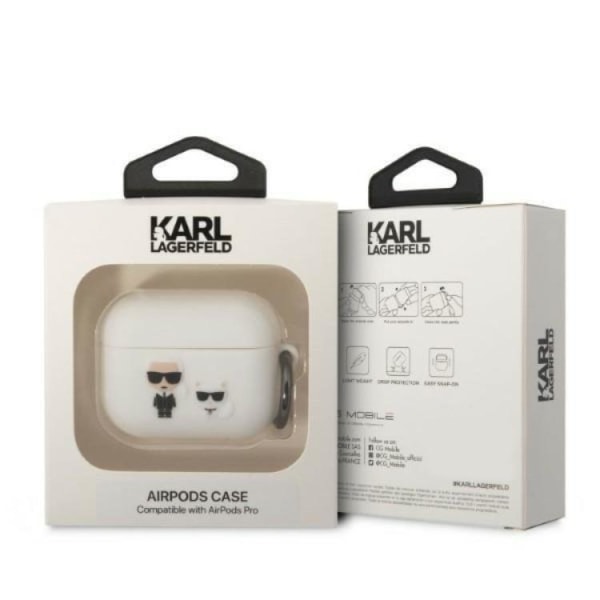 Karl Lagerfeld Airpods Pro Skal Karl & Choupette - Valkoinen