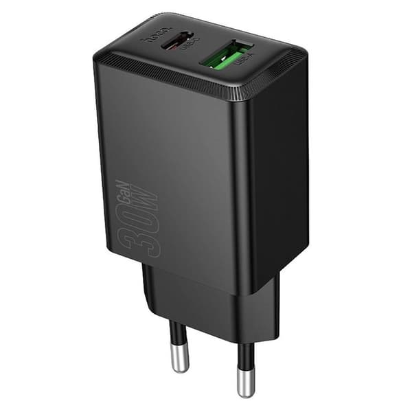 Hoco Snabbladdare PD 30W USB-A USB-C QC3.0 AFC 3A N71 - Svart