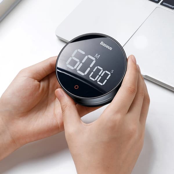 BASEUS Heyo Pro Roterande Elektronisk Timer - Grå Grå