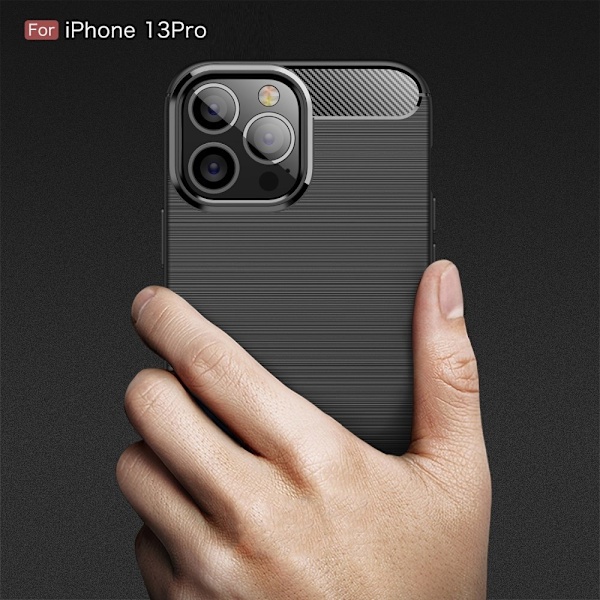 Carbon Fiber Texture Skal iPhone 13 Pro - Blå Blå