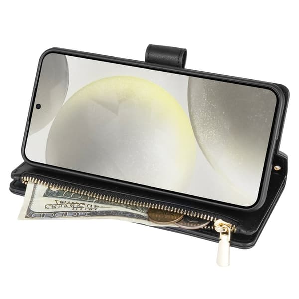 Samsung Galaxy S26 Plus Plånboksfodral Konstläder Rhombus - Svart