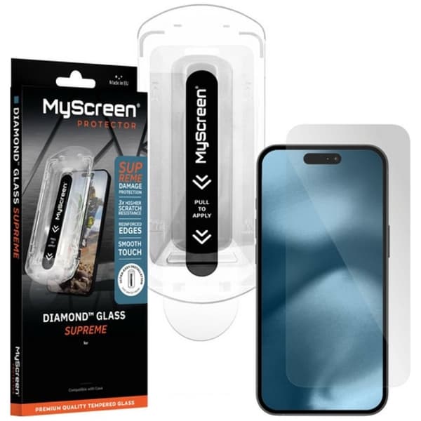 MyScreen Härdat Glas Skärmskydd iPhone 16 Pro Supreme - Clear