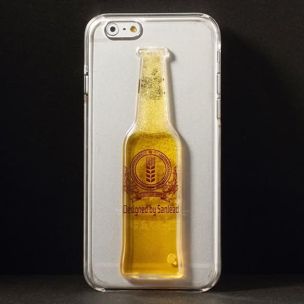 BaksideSkal till Apple iPhone 6 / 6S  - Liquid Beer Bottle (Yellow) Mönster