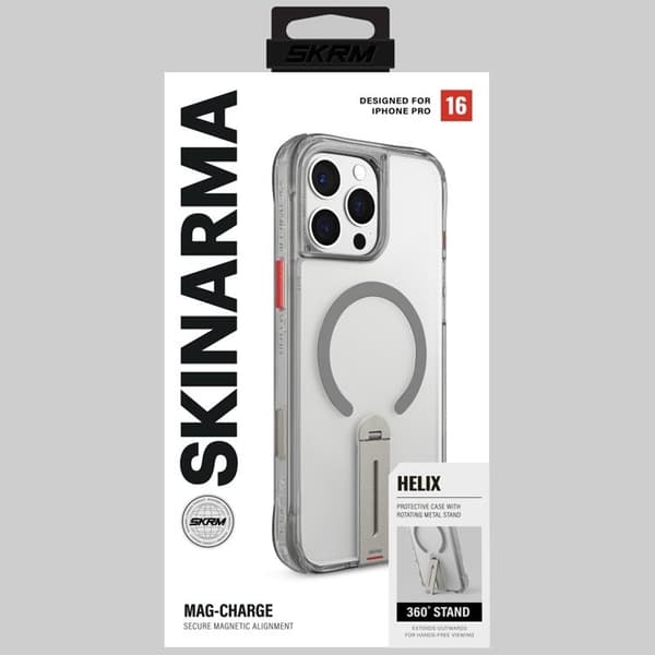 Skinarma Mobilskal till iPhone 16 Pro MagSafe Helix 360 - Titanium Grå