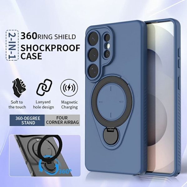 Mobilskal till Galaxy S26 Ultra Rotating Kickstand Drop Proof TPU - Grå Grå