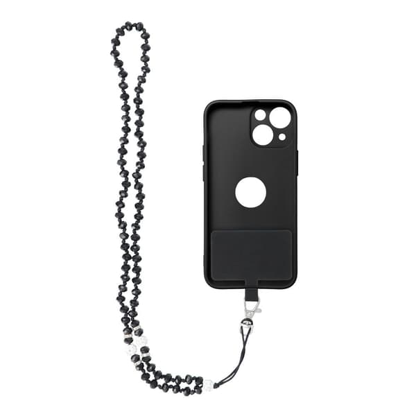 Crystal Diamond Telefon Vedhæng 74m - Sort Black