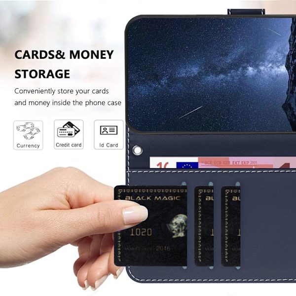 Galaxy A17/A26 Plånboksfodral Färg Splicing Konstläder - Blå Blå