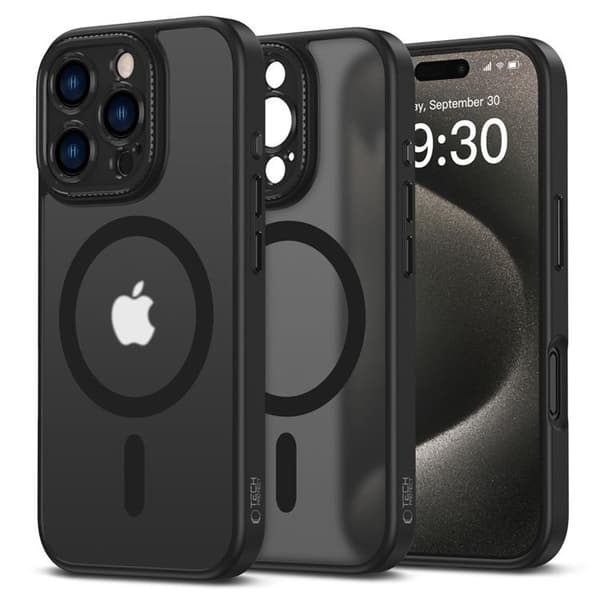 Tech-Protect Telefontaske til iPhone 16 Pro Max Magsafe Magcam - Matt Sort Svart