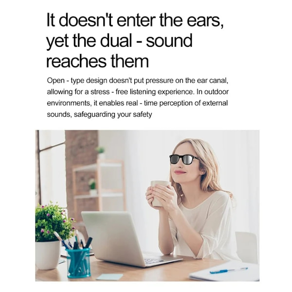 Smart Glasögon Bluetooth F01 - Svart