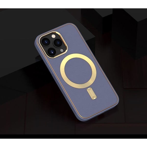 BOOM iPhone 14 Pro Magsafe nahkakotelo - violetti
