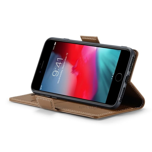 CASEME Plånboksfodral Konstläder för iPhone 6 Plus/6s Plus - Brun
