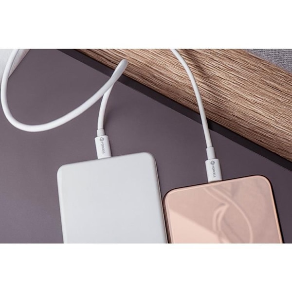 FORCELL USB-C till USB-C kabel 1m QC4.0 5A/20V PD100W - Vit