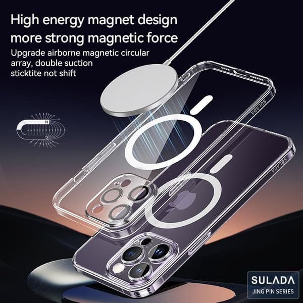 SULADA TPU+PC Mobilskal för iPhone 15 Pro MagSafe Transparent Blå